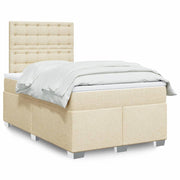 Krevet box spring s madracem krem 120 x 190 cm od tkanine