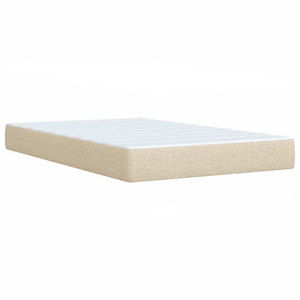 Krevet s oprugama i madracem krem 120 x 200 cm od tkanine