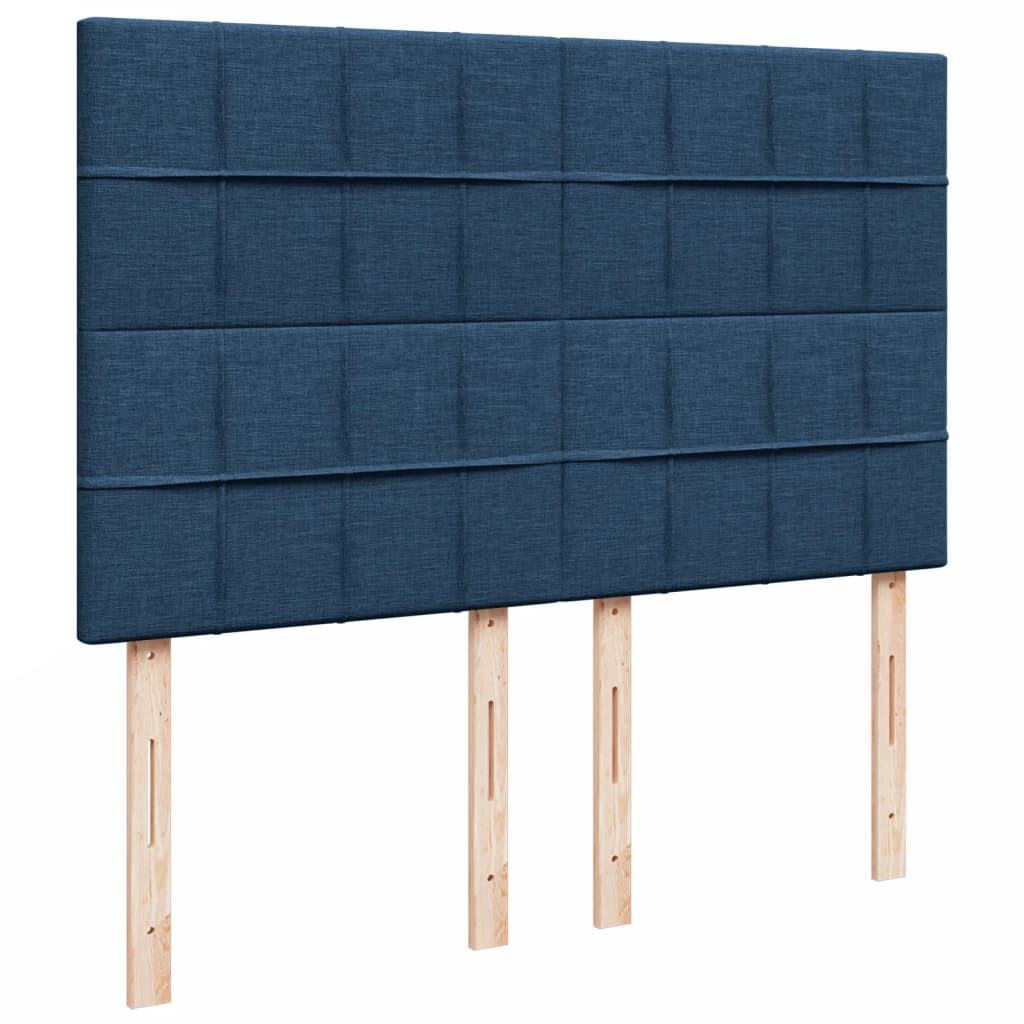 Krevet s oprugama i madracem plavi 140 x 190 cm od tkanine