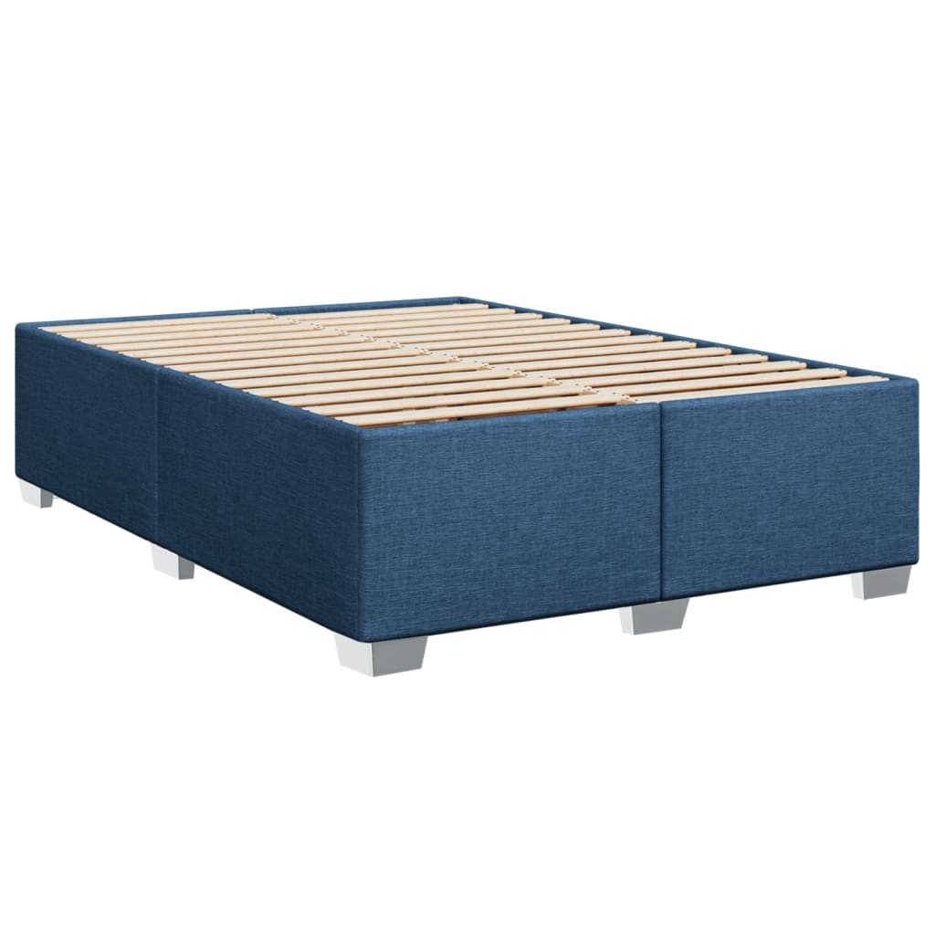 Krevet s oprugama i madracem plavi 140 x 190 cm od tkanine
