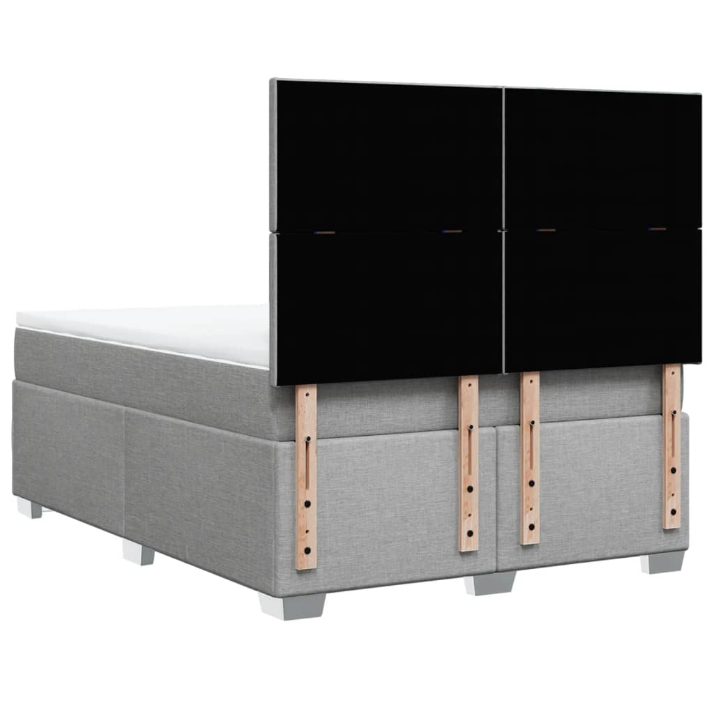 Krevet box spring s madracem svjetlosivi 140x200 cm od tkanine