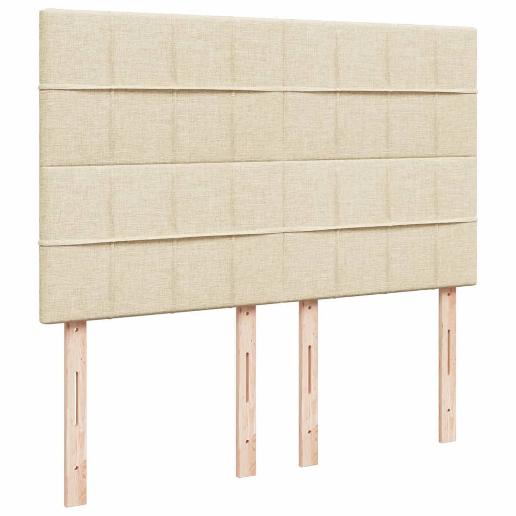 Krevet s oprugama i madracem krem 140x200 cm od tkanine