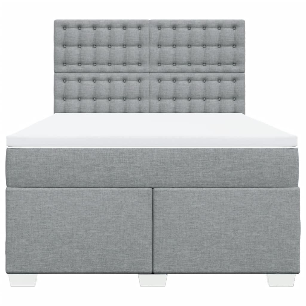 Krevet box spring s madracem svjetlosivi 140x200 cm od tkanine