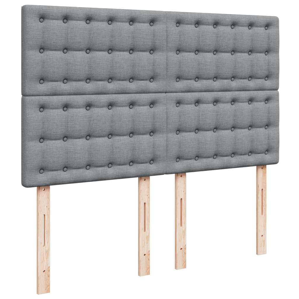 Krevet box spring s madracem svjetlosivi 140x200 cm od tkanine