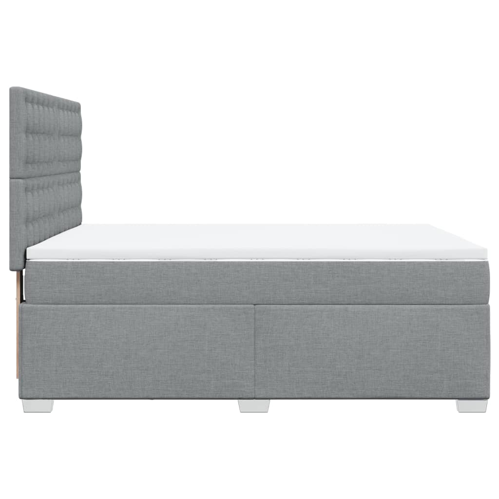 Krevet box spring s madracem svjetlosivi 140x200 cm od tkanine