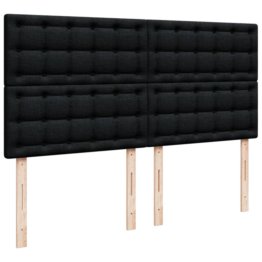 Krevet s oprugama i madracem crni 180x200 cm od tkanine