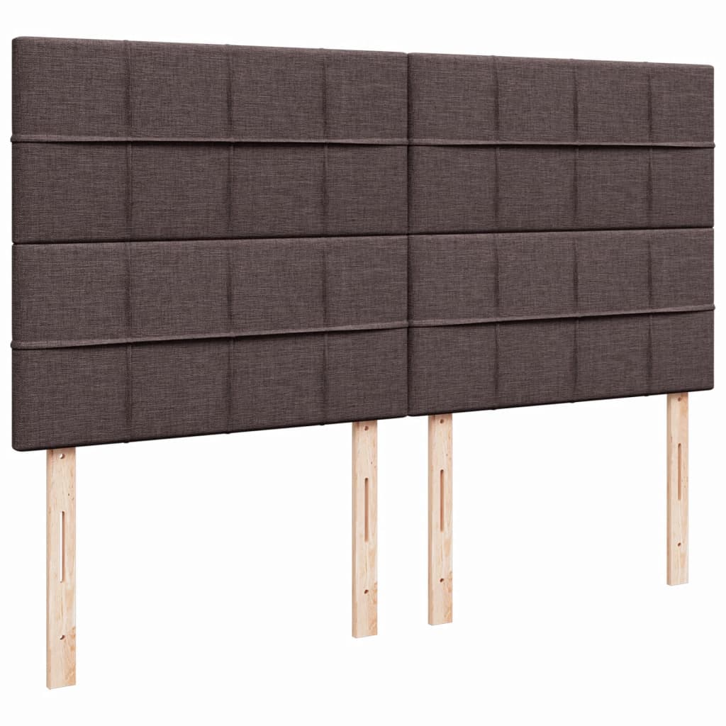 Krevet s oprugama i madracem tamnosmeđi 200x200 cm od tkanine