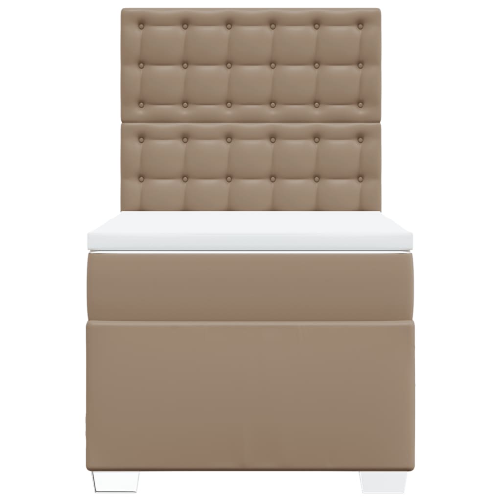 Krevet s oprugama i madrac cappuccino 80x200 cm od umjetne kože