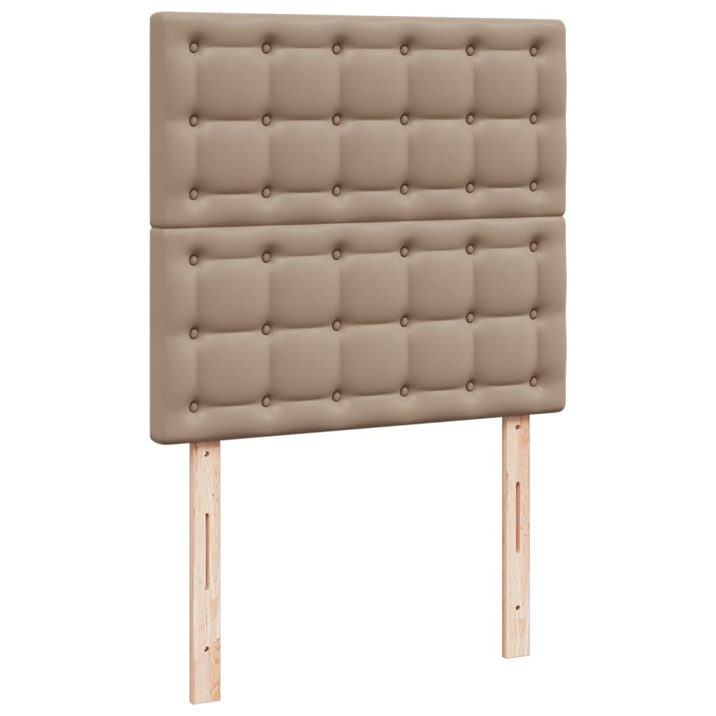 Krevet s oprugama i madrac cappuccino 90x200 cm od umjetne kože