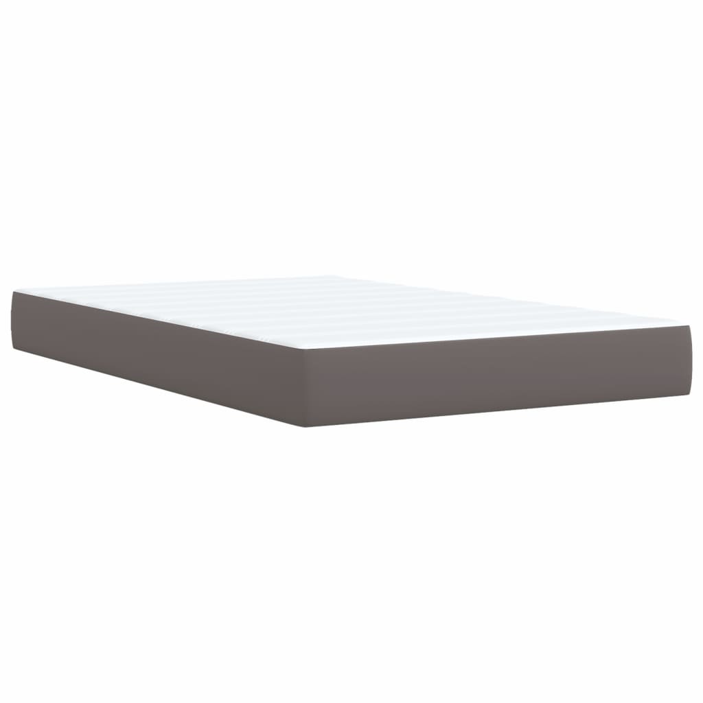 Krevet s oprugama i madracem sivi 120x190 cm od umjetne kože