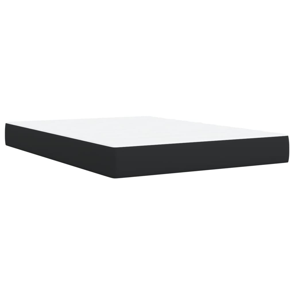 Krevet s oprugama i madracem crni 140 x 190 cm od umjetne kože