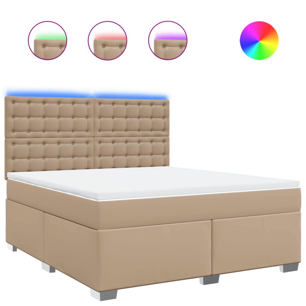 Krevet box spring s madracem cappuccino 180x200 cm umjetna koža