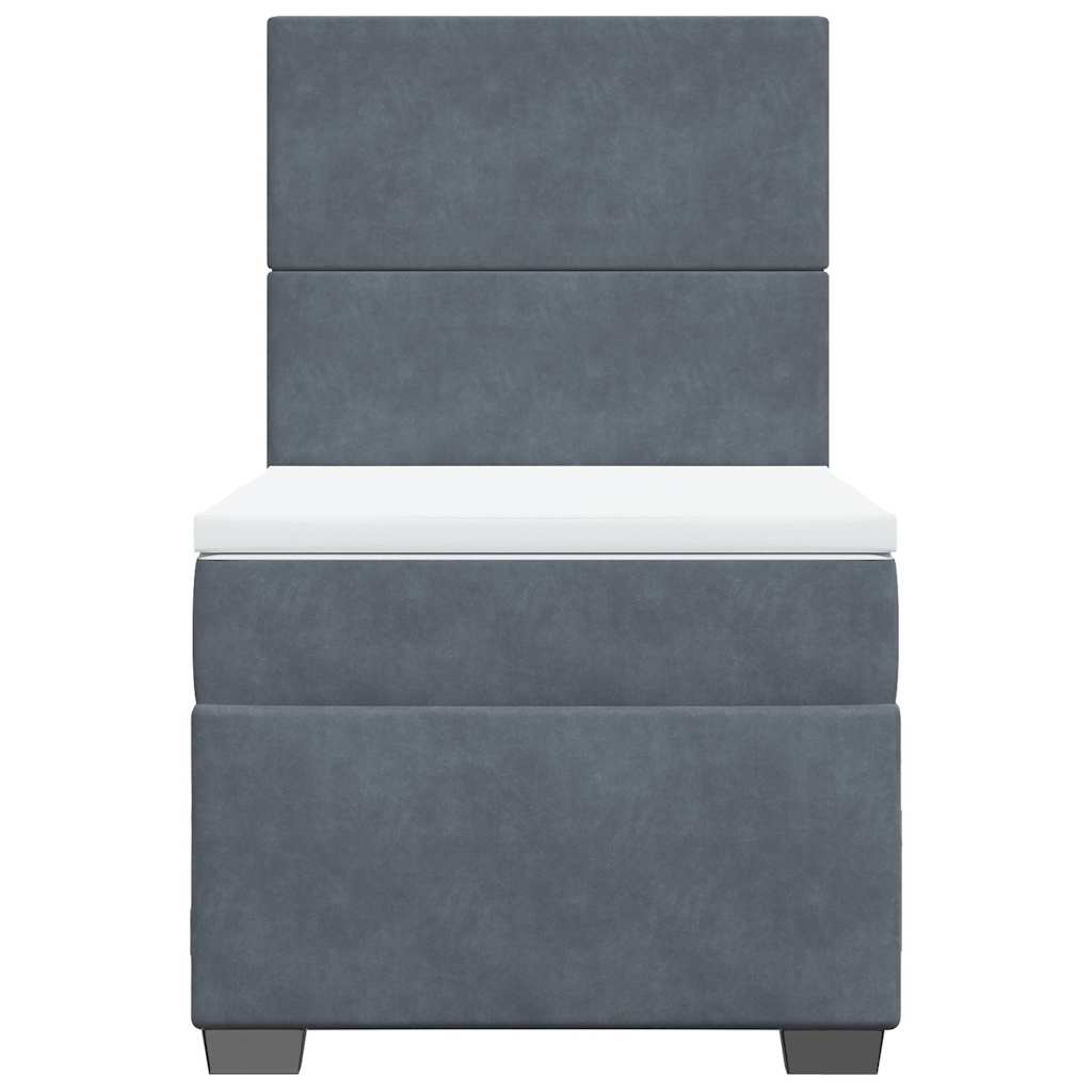 Box spring krevet s madracem tamnosivi 80 x 200 cm baršunasti