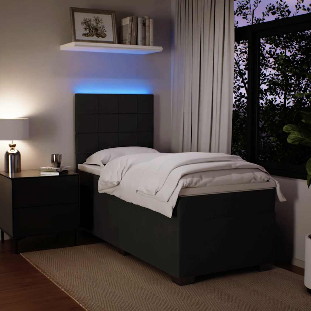 Box spring krevet s madracem crni 80 x 200 cm baršunasti