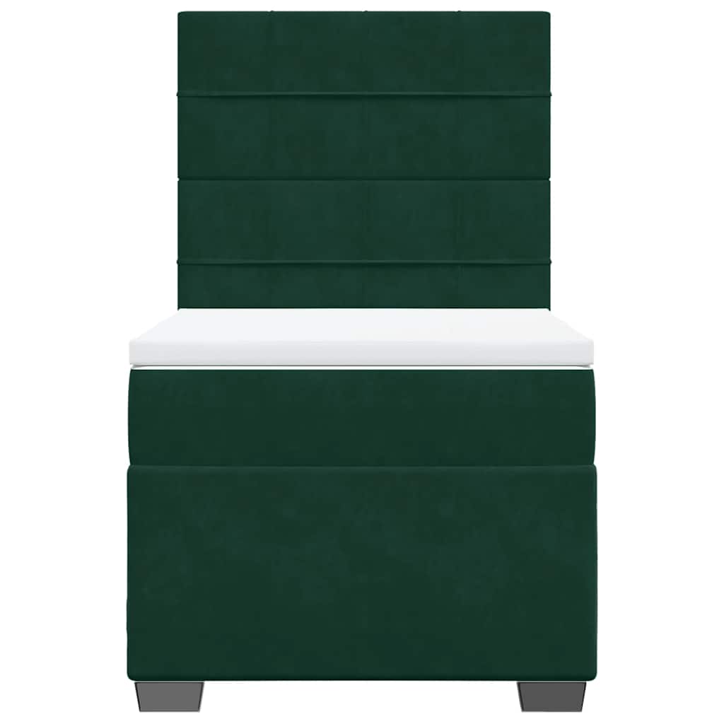 Box spring krevet s madracem tamnozeleni 80 x 200 cm baršunasti