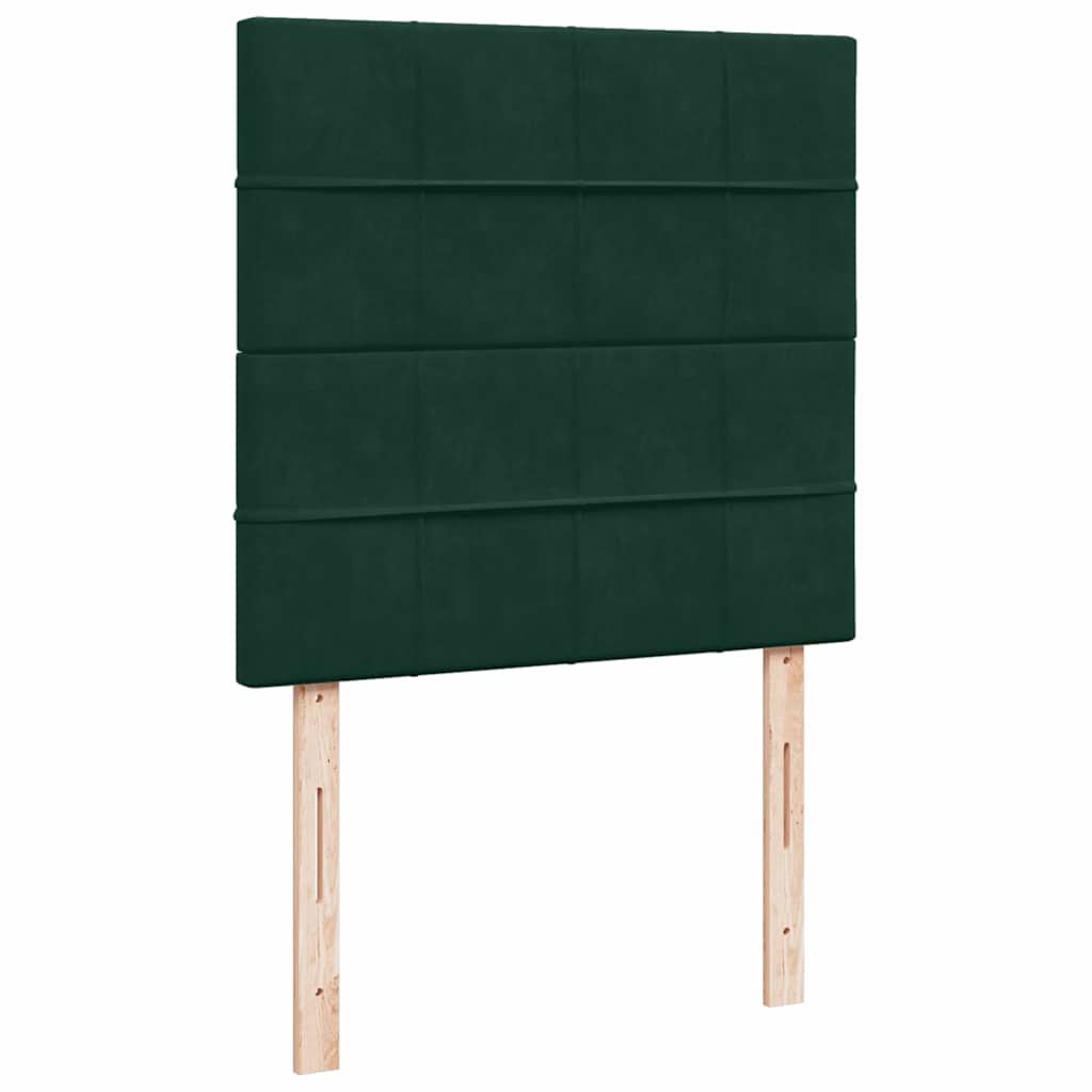 Box spring krevet s madracem tamnozeleni 80 x 200 cm baršunasti