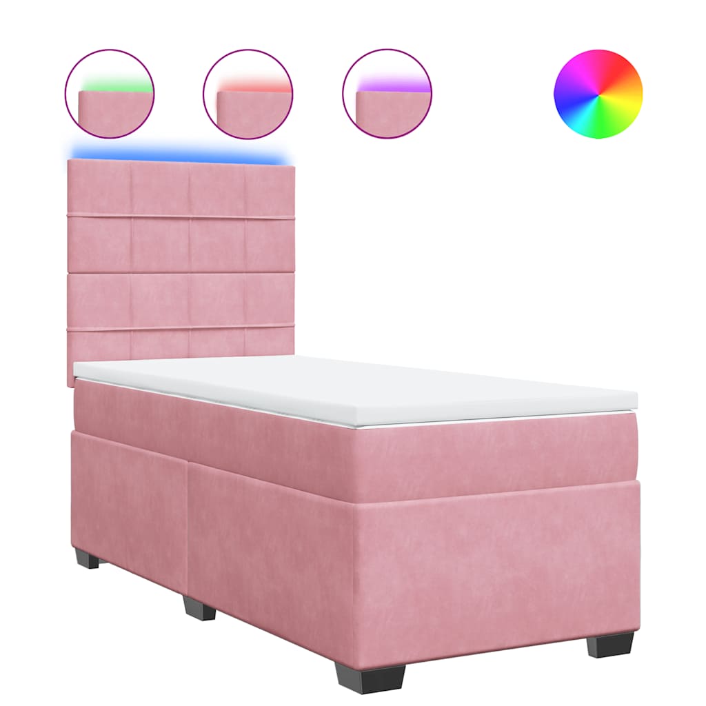 Box spring krevet s madracem ružičasti 80 x 200 cm baršunasti