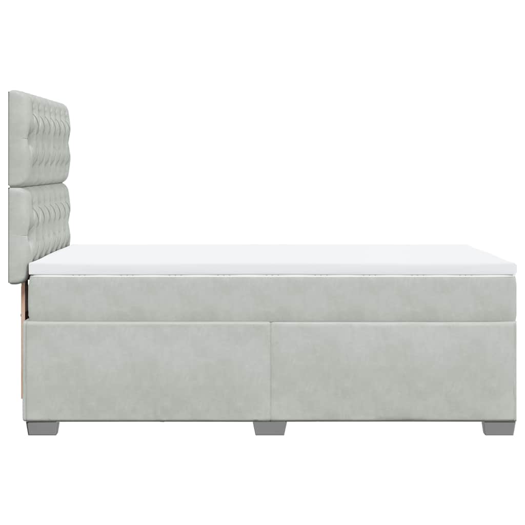 Box spring krevet s madracem svjetlosivi 80 x 200 cm baršunasti