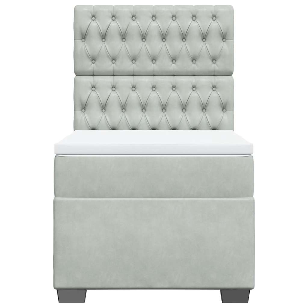 Box spring krevet s madracem svjetlosivi 80 x 200 cm baršunasti