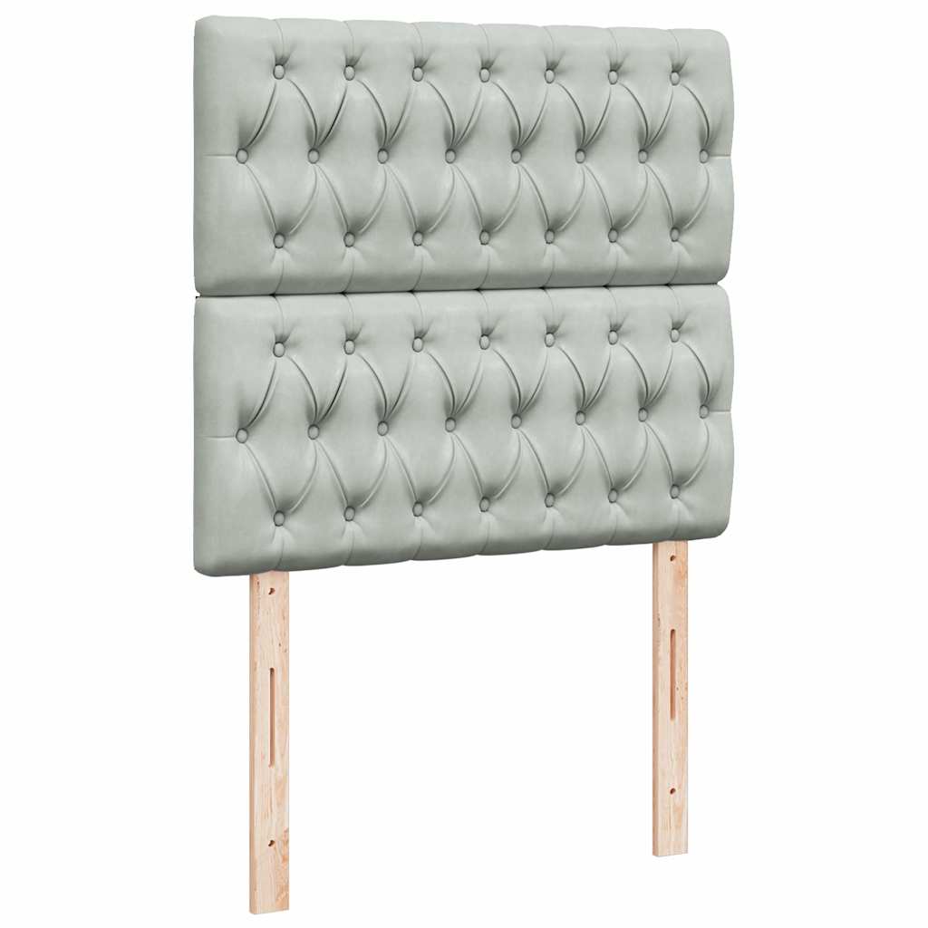 Box spring krevet s madracem svjetlosivi 80 x 200 cm baršunasti