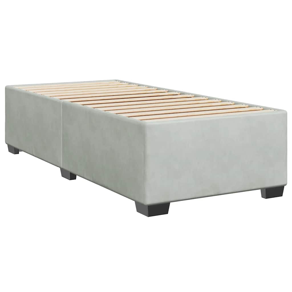 Box spring krevet s madracem svjetlosivi 80 x 200 cm baršunasti