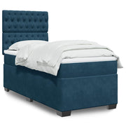 Box spring krevet s madracem plavi 80 x 200 cm baršunasti