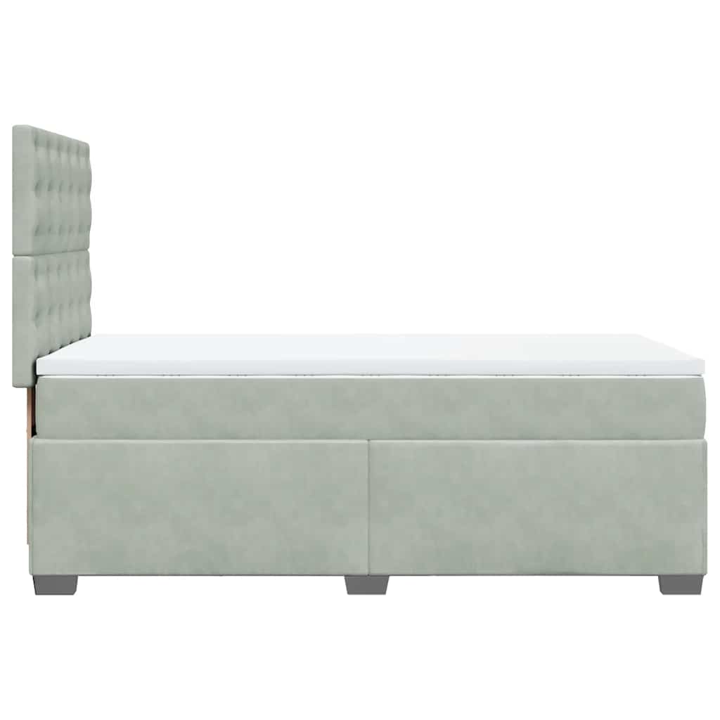 Box spring krevet s madracem svjetlosivi 80 x 200 cm baršunasti