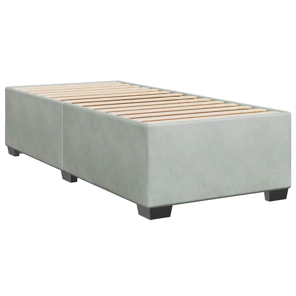 Box spring krevet s madracem svjetlosivi 80 x 200 cm baršunasti