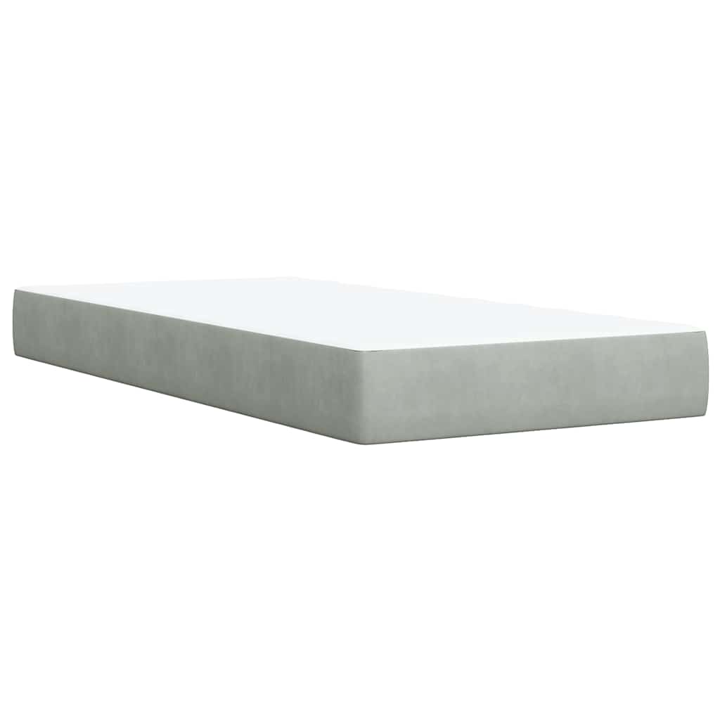 Box spring krevet s madracem svjetlosivi 80 x 200 cm baršunasti