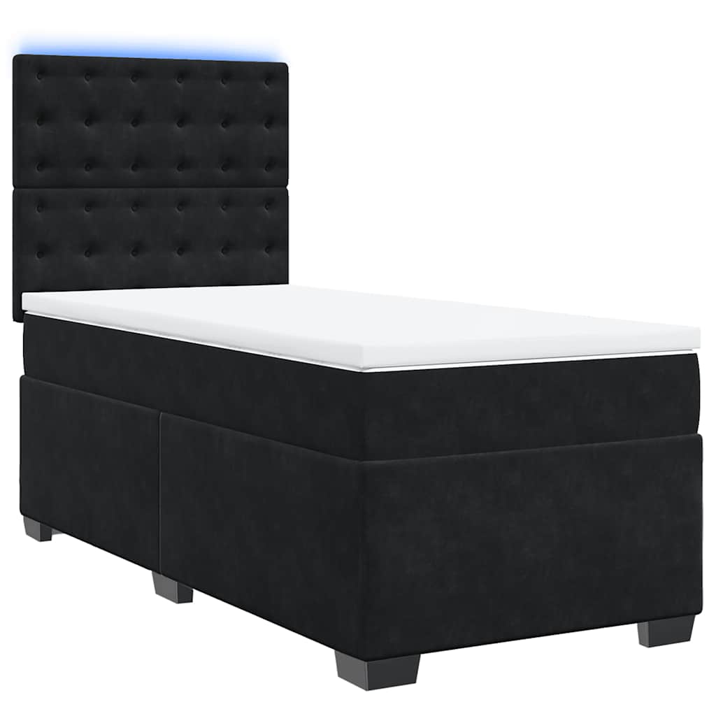 Box spring krevet s madracem crni 80 x 200 cm baršunasti