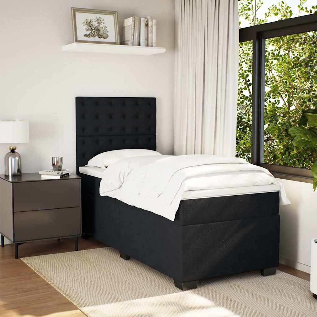 Box spring krevet s madracem crni 80 x 200 cm baršunasti