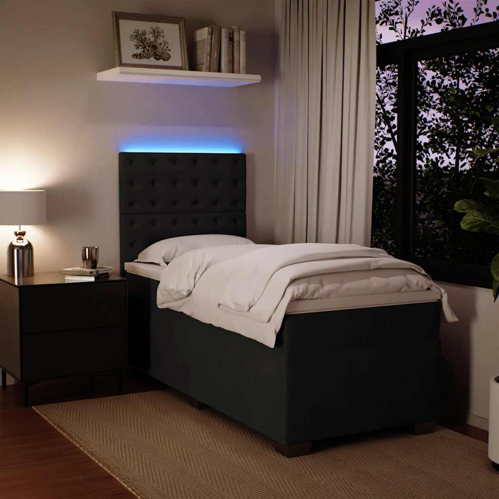 Box spring krevet s madracem crni 80 x 200 cm baršunasti