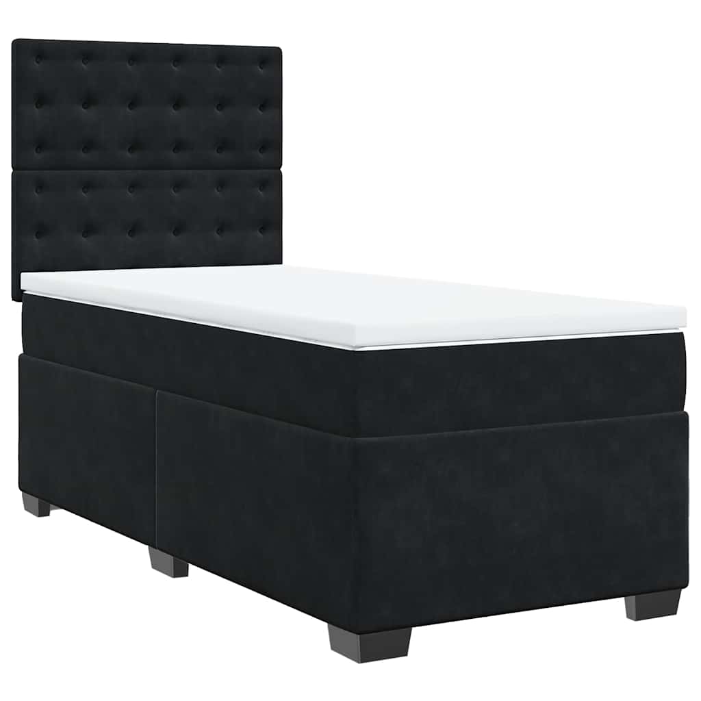 Box spring krevet s madracem crni 80 x 200 cm baršunasti