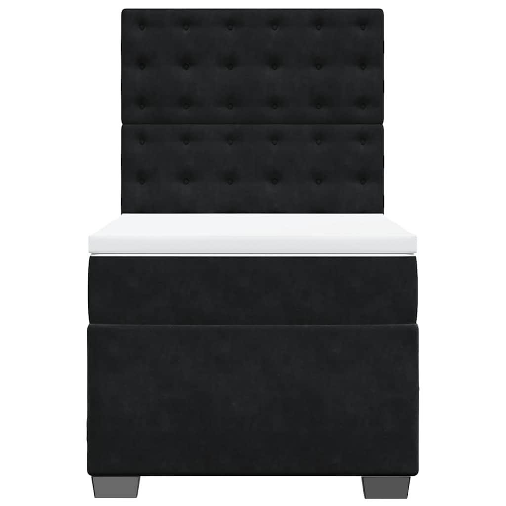 Box spring krevet s madracem crni 80 x 200 cm baršunasti