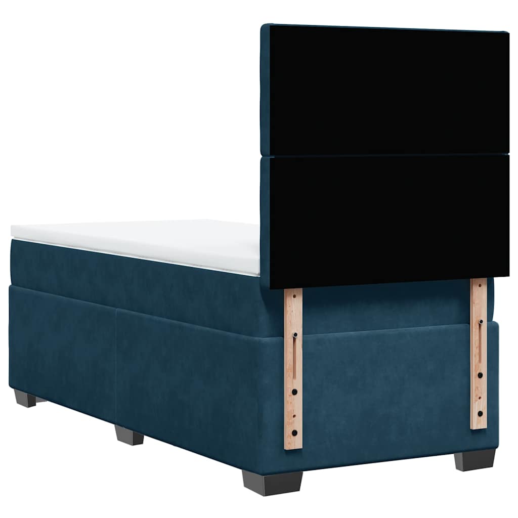 Box spring krevet s madracem plavi 80 x 200 cm baršunasti