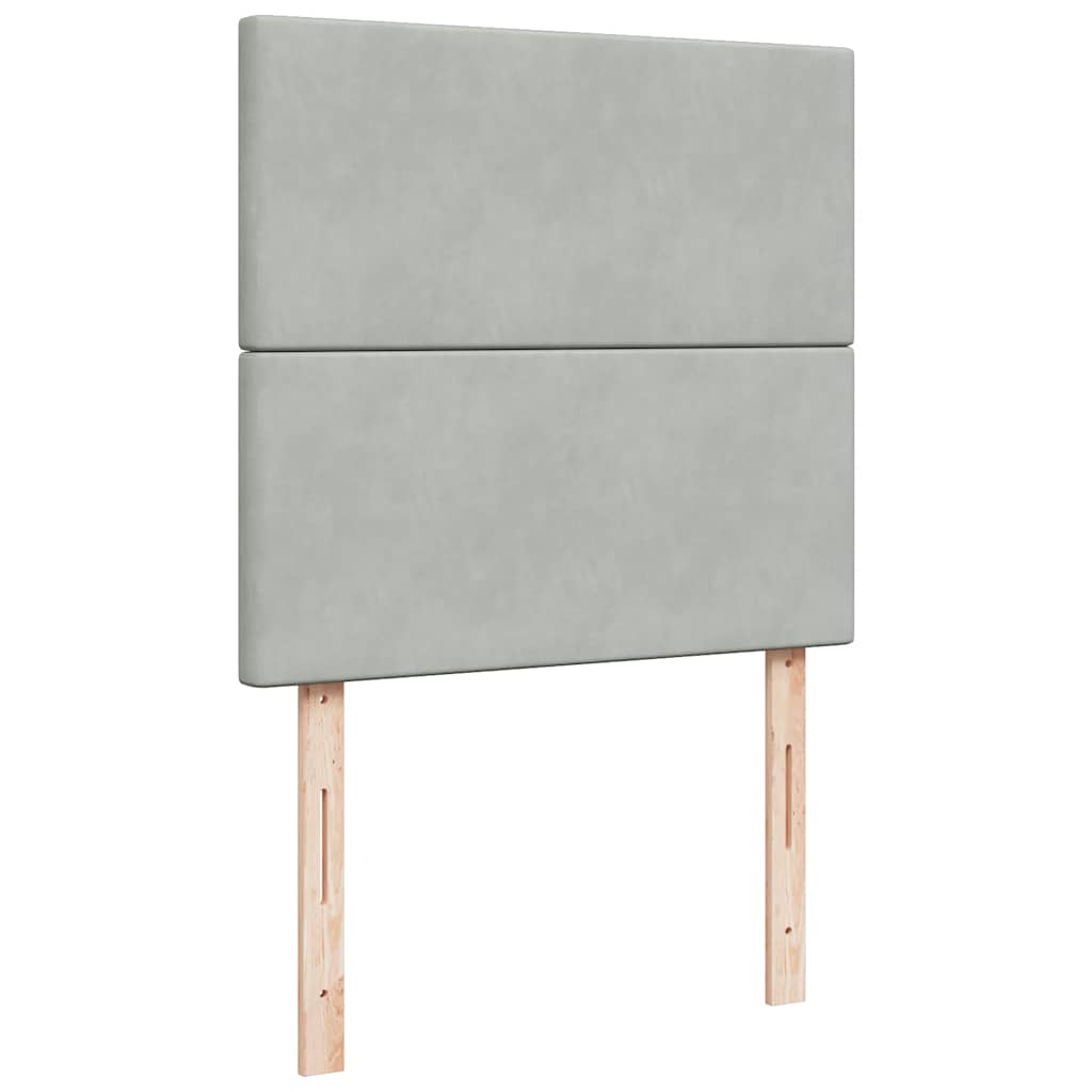 Box spring krevet s madracem svjetlosivi 90x190 cm baršunasti