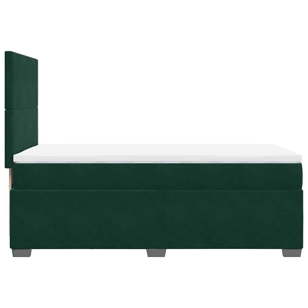 Box spring krevet s madracem tamnozeleni 90x190 cm baršunasti