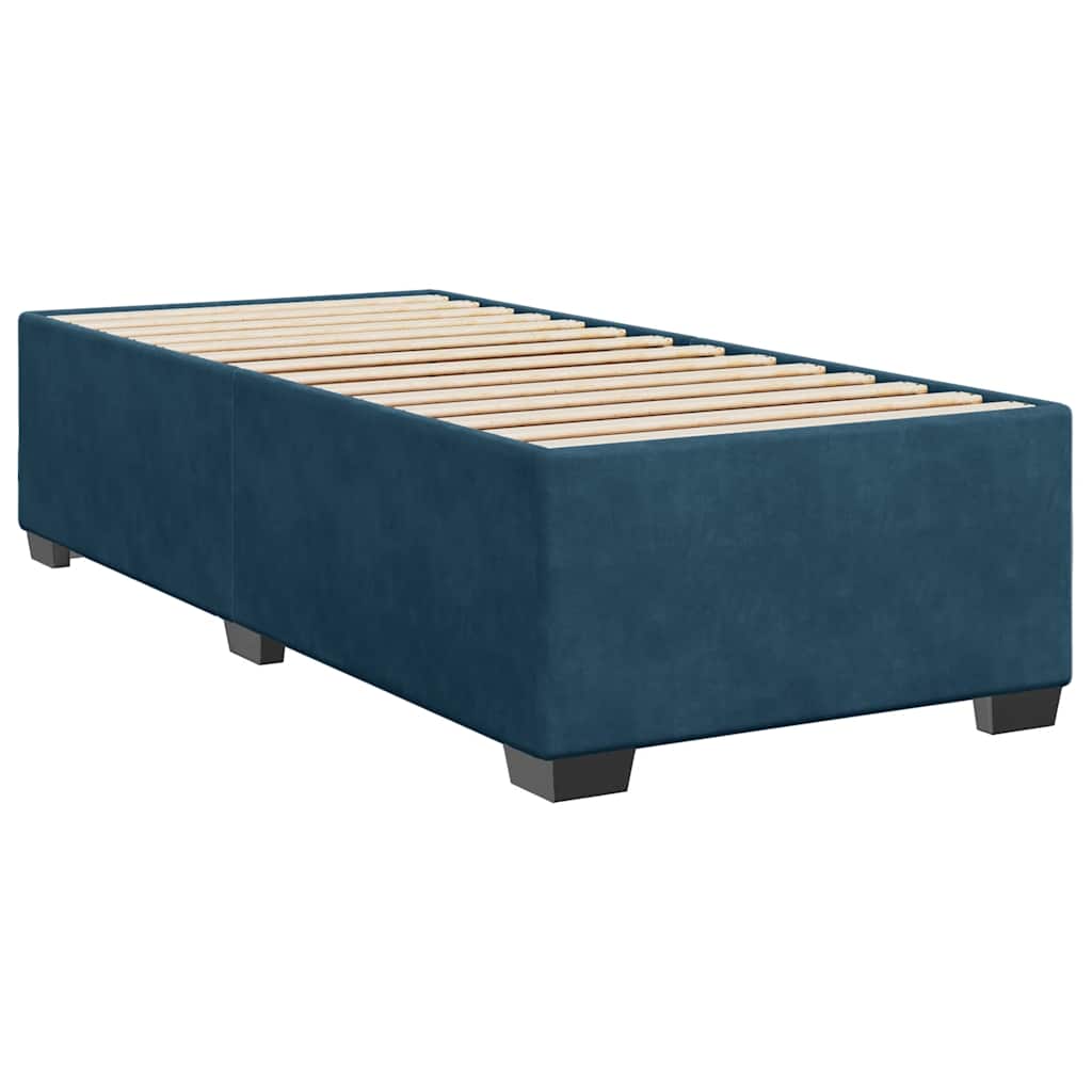 Box spring krevet s madracem plavi 90x190 cm baršunasti