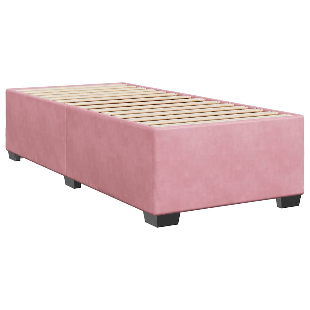 Box spring krevet s madracem ružičasti 90x190 cm baršunasti