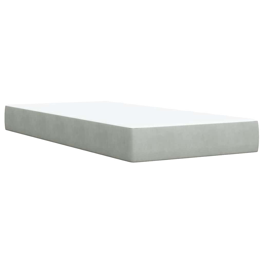 Box spring krevet s madracem svjetlosivi 90x190 cm baršunasti