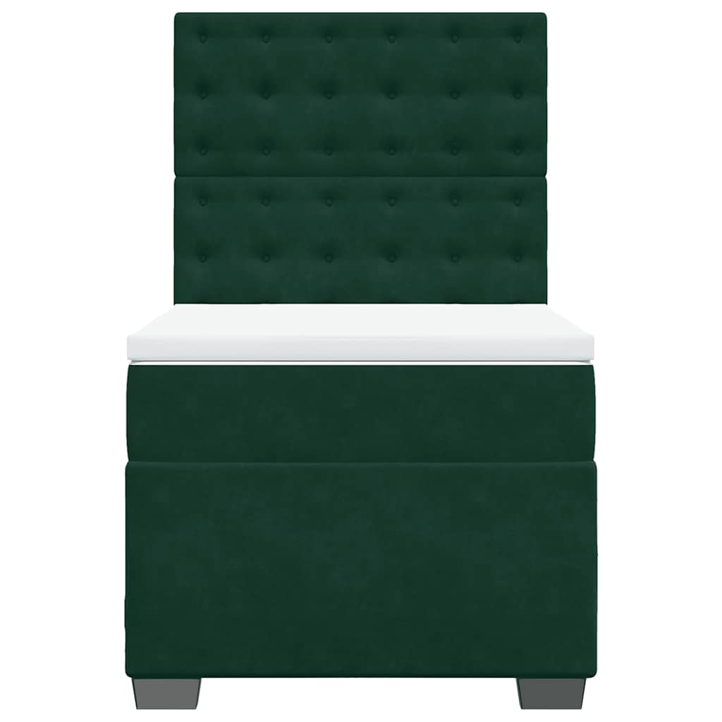 Box spring krevet s madracem tamnozeleni 90x190 cm baršunasti