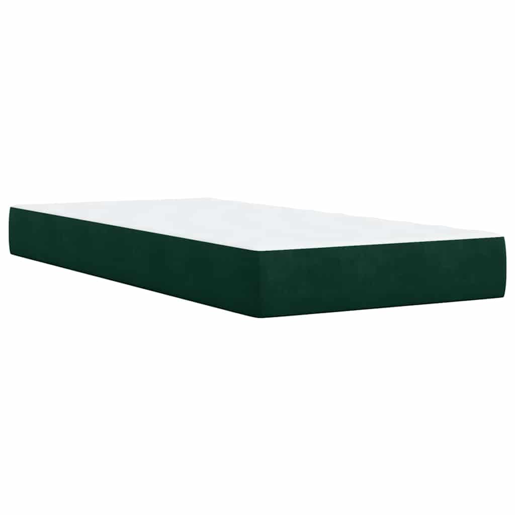 Box spring krevet s madracem tamnozeleni 90x190 cm baršunasti