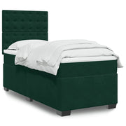 Box spring krevet s madracem tamnozeleni 90x190 cm baršunasti