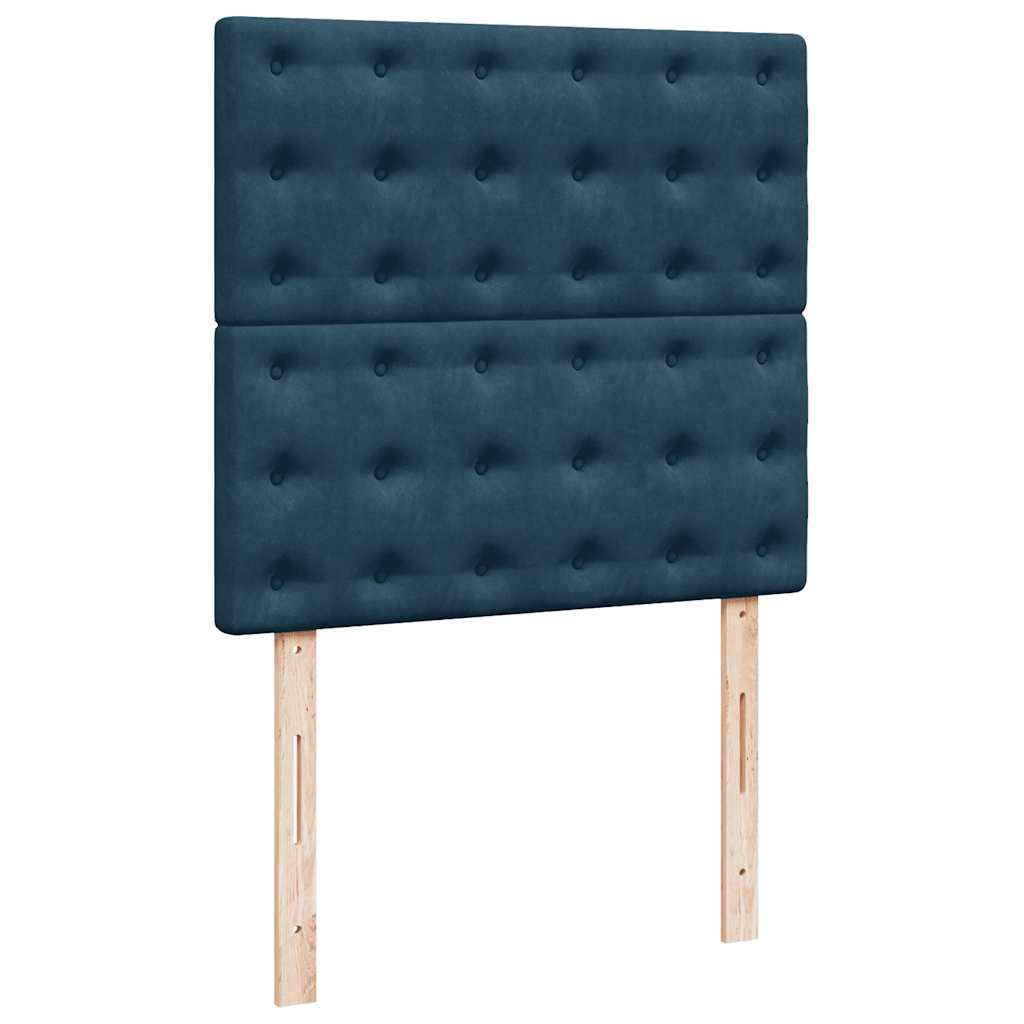 Box spring krevet s madracem plavi 90x190 cm baršunasti