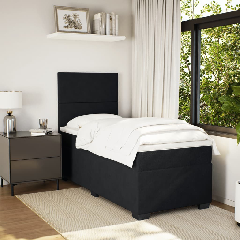 Box spring krevet s madracem crni 90x200 cm baršunasti