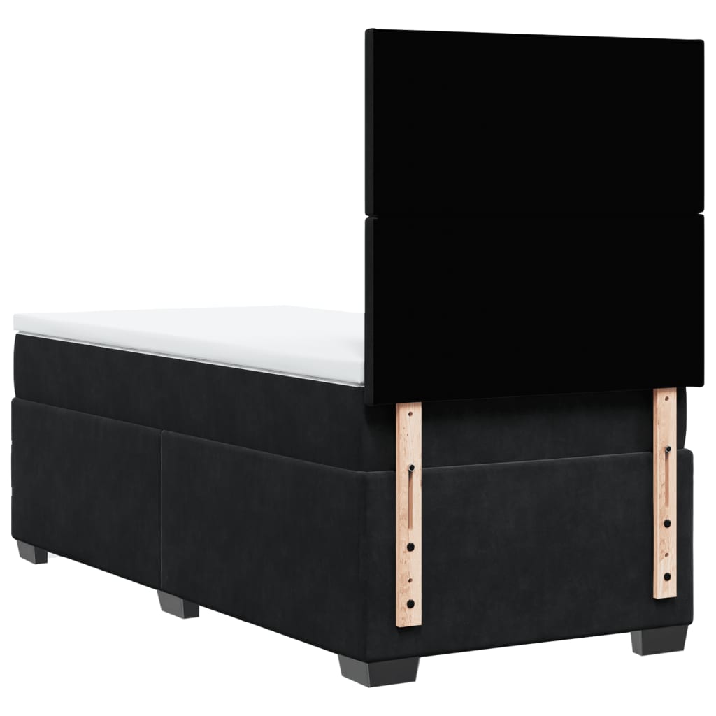 Box spring krevet s madracem crni 90x200 cm baršunasti