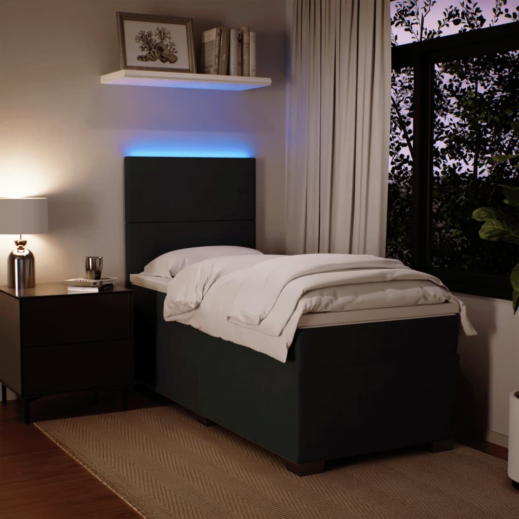 Box spring krevet s madracem crni 90x200 cm baršunasti