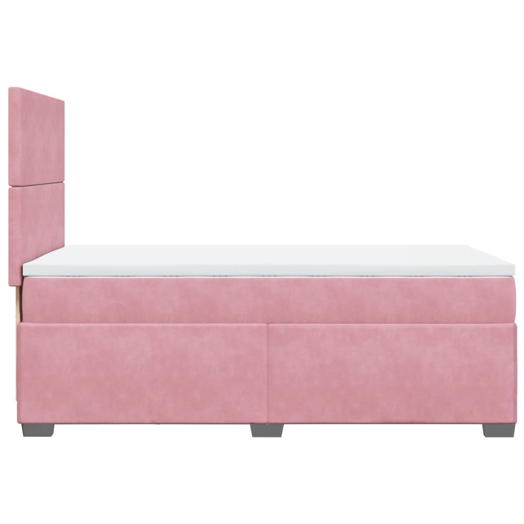 Box spring krevet s madracem ružičasti 90x200 cm baršunasti