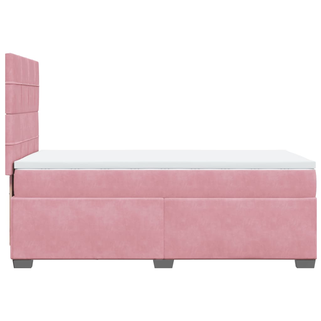Box spring krevet s madracem ružičasti 90x200 cm baršunasti