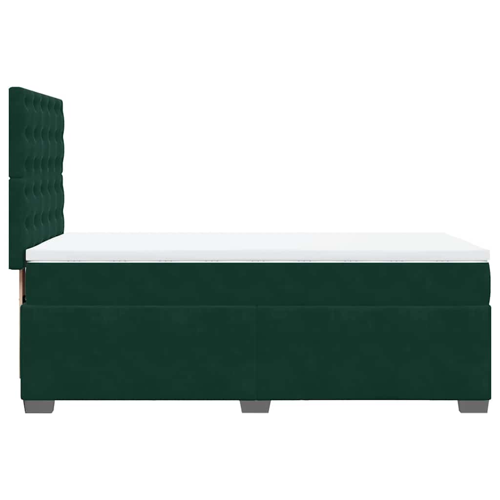 Box spring krevet s madracem tamnozeleni 90x200 cm baršunasti